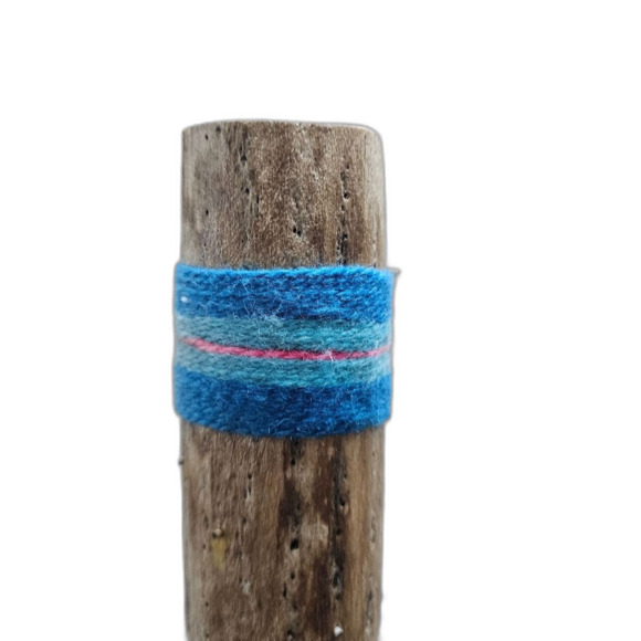VTG Handcrafted Rain Stick Rainmaker Instrument 19.5" Woven Blue Wrap - Upcycle - Picture 4 of 9